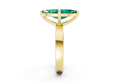 Aspen Emerald Gemstone Solitaire Marquise Cut 3mm Engagement Ring