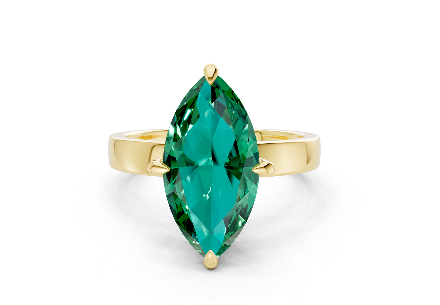 Aspen Emerald Gemstone Solitaire Marquise Cut 3mm Engagement Ring