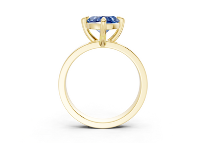 Aspen Sapphire Gemstone Solitaire Marquise Cut 3mm Engagement Ring