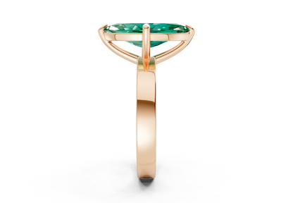 Aspen Emerald Gemstone Solitaire Marquise Cut 3mm Engagement Ring