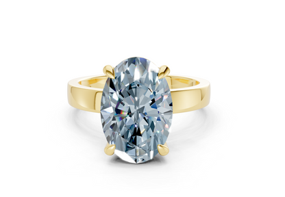 Aspen Blue Diamond Solitaire Oval Cut 3mm Engagement Ring