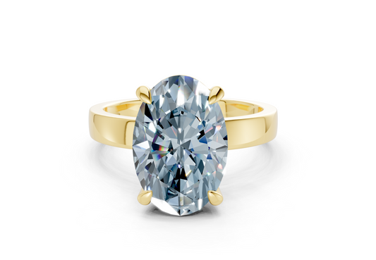 Aspen Blue Diamond Solitaire Oval Cut 3mm Engagement Ring