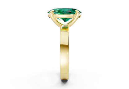 Aspen Emerald Gemstone Solitaire Oval Cut 3mm Engagement Ring