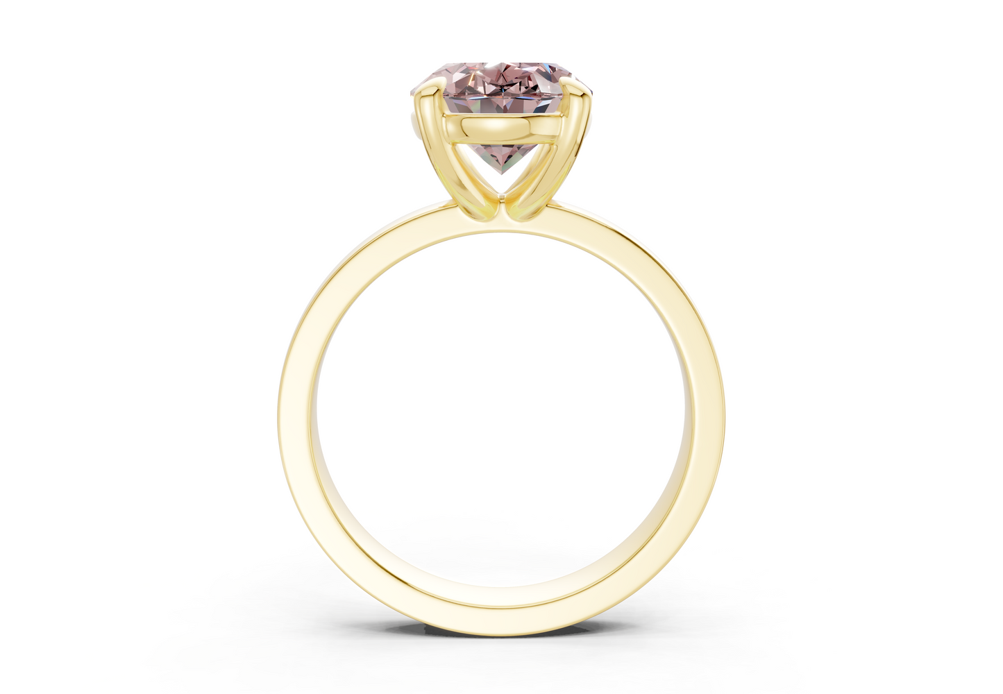Aspen Pink Diamond Solitaire Oval Cut 3mm Engagement Ring