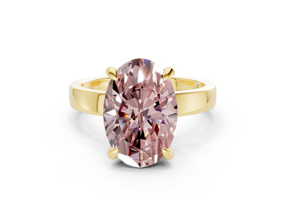 Aspen Pink Diamond Solitaire Oval Cut 3mm Engagement Ring