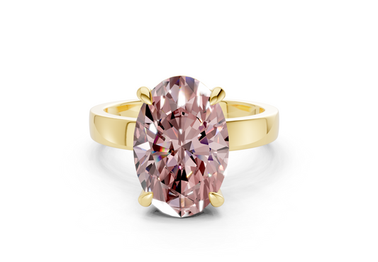 Aspen Pink Diamond Solitaire Oval Cut 3mm Engagement Ring