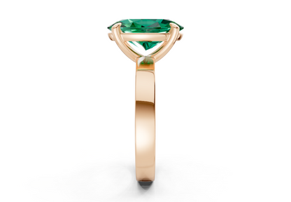 Aspen Emerald Gemstone Solitaire Oval Cut 3mm Engagement Ring