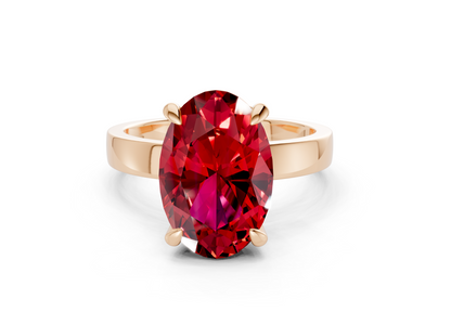 Aspen Ruby Gemstone Solitaire Oval Cut 3mm Engagement Ring