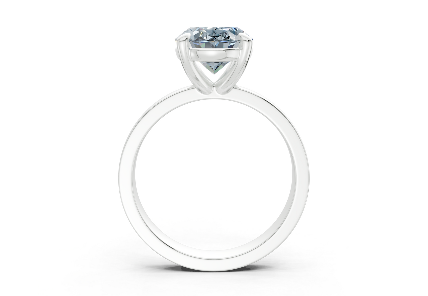 Aspen Blue Diamond Solitaire Oval Cut 3mm Engagement Ring