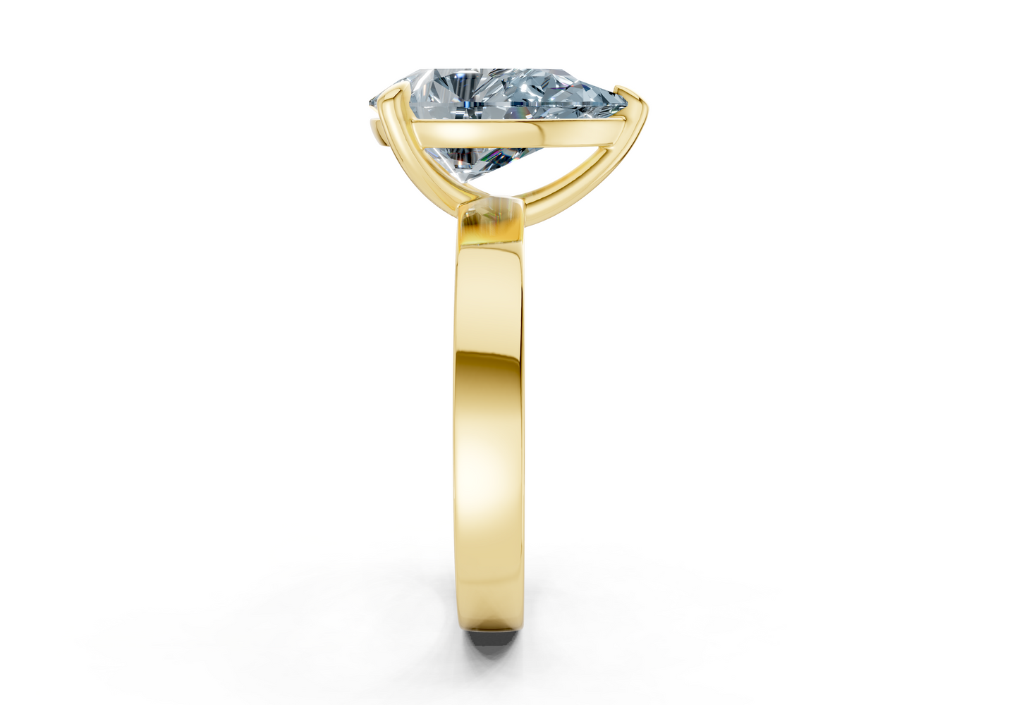 Aspen Blue Diamond Solitaire Pear Cut 3mm Engagement Ring