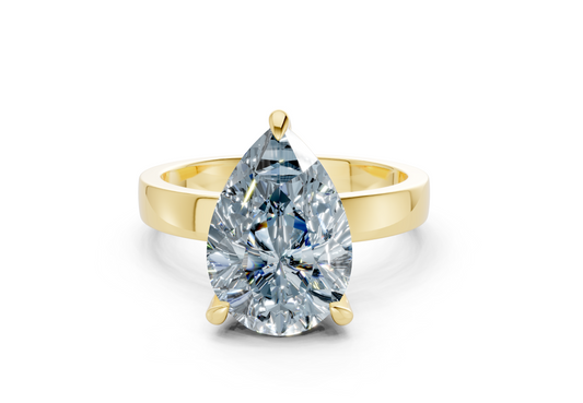 Aspen Blue Diamond Solitaire Pear Cut 3mm Engagement Ring