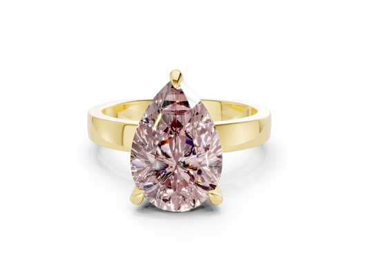Aspen Pink Diamond Solitaire Pear Cut 3mm Engagement Ring