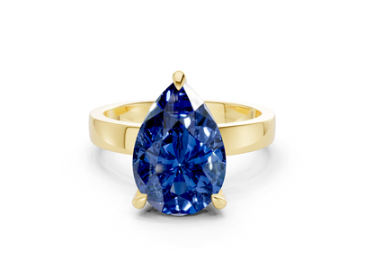 Aspen Sapphire Gemstone Solitaire Pear Cut 3mm Engagement Ring