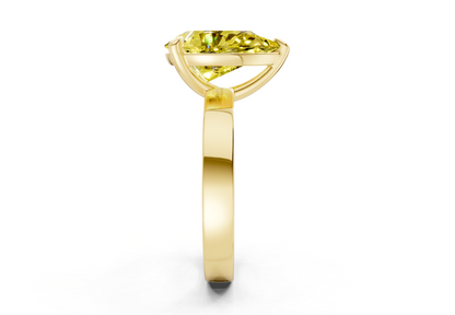 Aspen Yellow Diamond Solitaire Pear Cut 3mm Engagement Ring