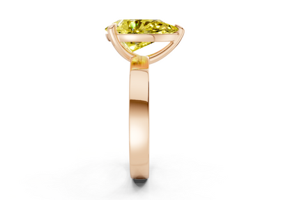 Aspen Yellow Diamond Solitaire Pear Cut 3mm Engagement Ring