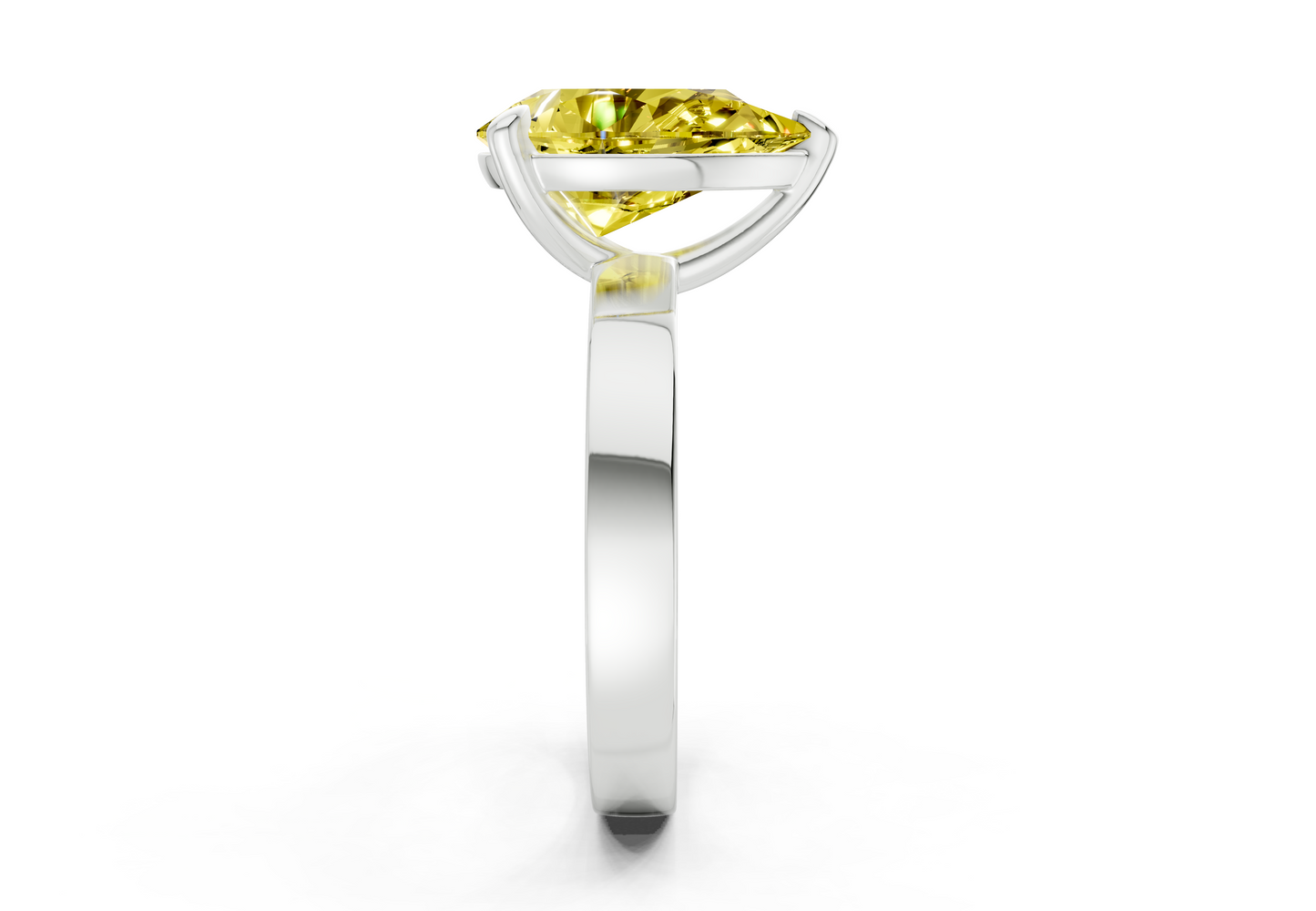 Aspen Yellow Diamond Solitaire Pear Cut 3mm Engagement Ring