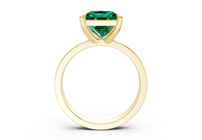 Aspen Emerald Gemstone Solitaire Princess Cut 3mm Engagement Ring