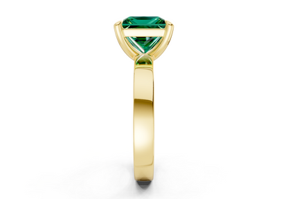 Aspen Emerald Gemstone Solitaire Princess Cut 3mm Engagement Ring
