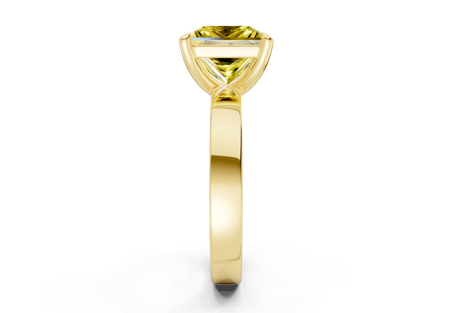 Aspen Yellow Diamond Solitaire Princess Cut 3mm Engagement Ring