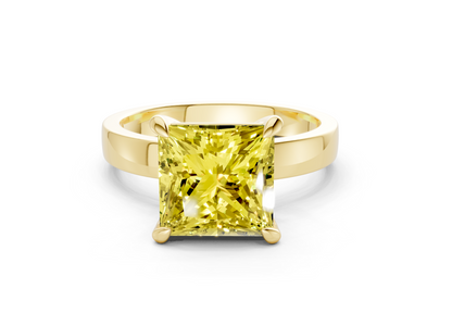 Aspen Yellow Diamond Solitaire Princess Cut 3mm Engagement Ring