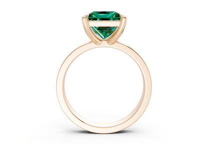 Aspen Emerald Gemstone Solitaire Princess Cut 3mm Engagement Ring