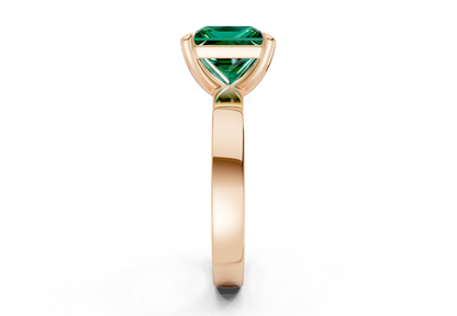 Aspen Emerald Gemstone Solitaire Princess Cut 3mm Engagement Ring