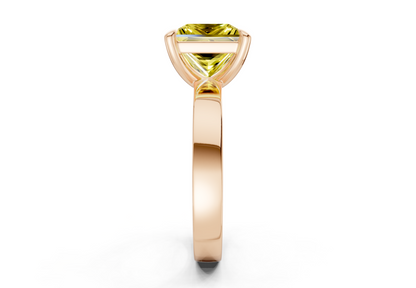 Aspen Yellow Diamond Solitaire Princess Cut 3mm Engagement Ring