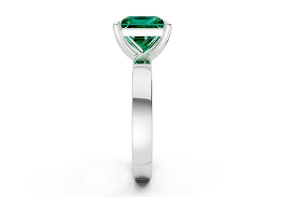 Aspen Emerald Gemstone Solitaire Princess Cut 3mm Engagement Ring