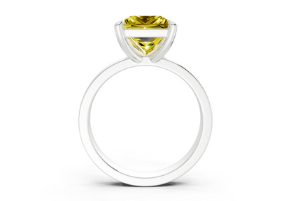 Aspen Yellow Diamond Solitaire Princess Cut 3mm Engagement Ring