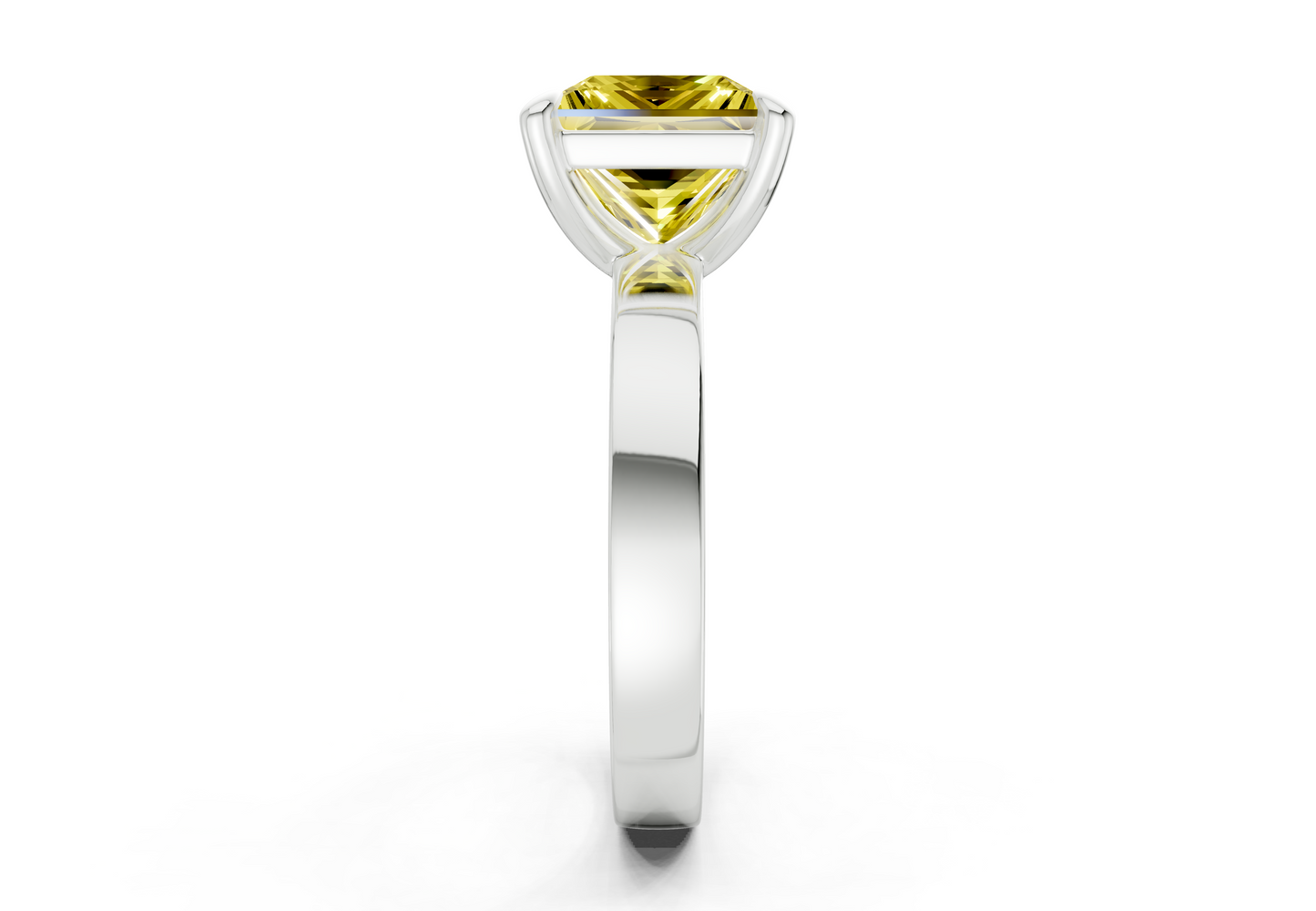 Aspen Yellow Diamond Solitaire Princess Cut 3mm Engagement Ring