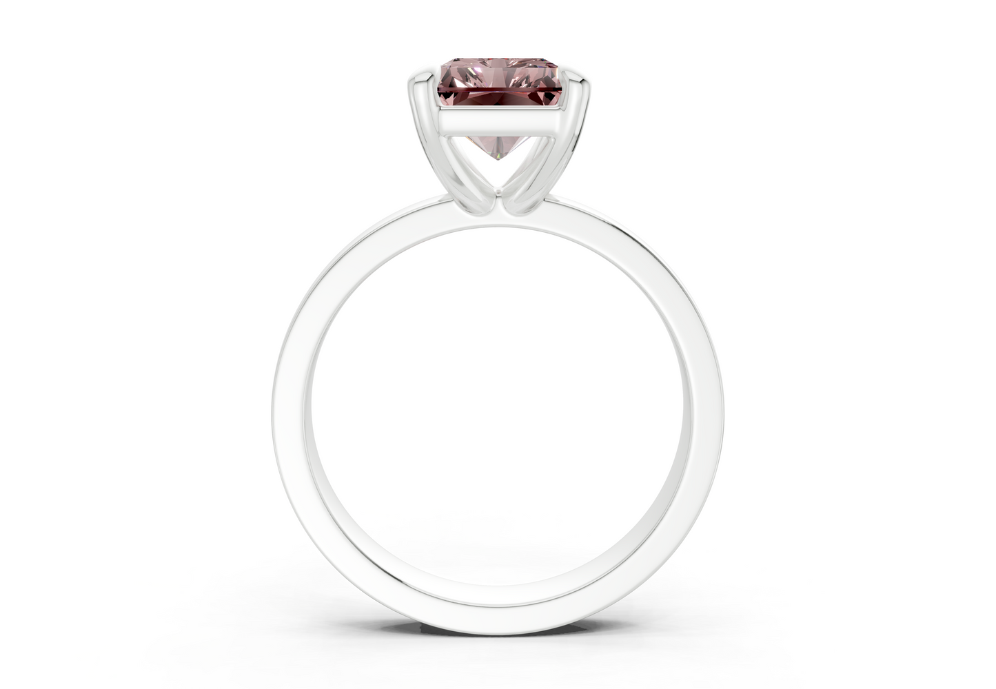 Aspen Pink Diamond Solitaire Radiant Cut 3mm Engagement Ring