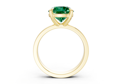 Aspen Emerald Gemstone Solitaire Round Cut 3mm Engagement Ring