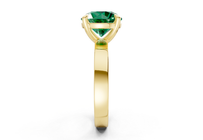 Aspen Emerald Gemstone Solitaire Round Cut 3mm Engagement Ring
