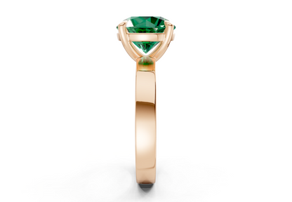 Aspen Emerald Gemstone Solitaire Round Cut 3mm Engagement Ring