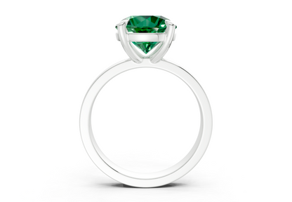 Aspen Emerald Gemstone Solitaire Round Cut 3mm Engagement Ring