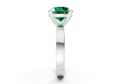 Aspen Emerald Gemstone Solitaire Round Cut 3mm Engagement Ring