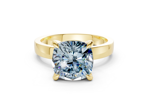 Aspen Blue Diamond Solitaire Cushion Squareuare Cut 3mm Engagement Ring