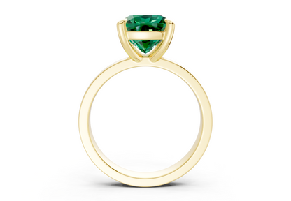 Aspen Emerald Gemstone Solitaire Cushion Squareuare Cut 3mm Engagement Ring