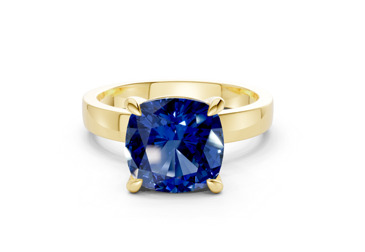 Aspen Sapphire Gemstone Solitaire Cushion Squareuare Cut 3mm Engagement Ring