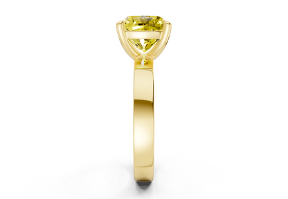 Aspen Yellow Diamond Solitaire Cushion Squareuare Cut 3mm Engagement Ring