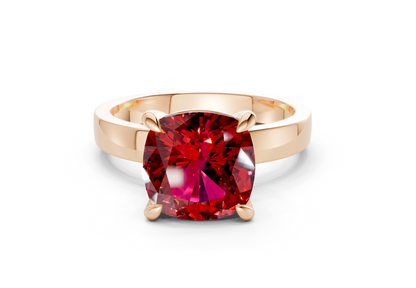 Aspen Ruby Gemstone Solitaire Cushion Squareuare Cut 3mm Engagement Ring