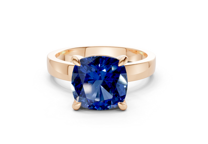 Aspen Sapphire Gemstone Solitaire Cushion Squareuare Cut 3mm Engagement Ring
