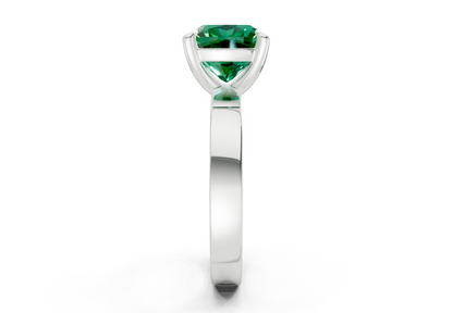 Aspen Emerald Gemstone Solitaire Cushion Squareuare Cut 3mm Engagement Ring
