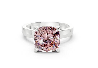 Aspen Pink Diamond Solitaire Cushion Squareuare Cut 3mm Engagement Ring