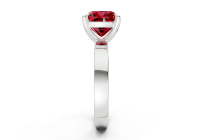 Aspen Ruby Gemstone Solitaire Cushion Squareuare Cut 3mm Engagement Ring