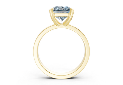 Aspen Blue Diamond Solitaire Radiant Squareuare Cut 3mm Engagement Ring