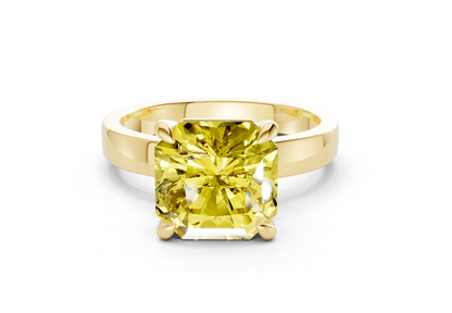 Aspen Yellow Diamond Solitaire Radiant Squareuare Cut 3mm Engagement Ring