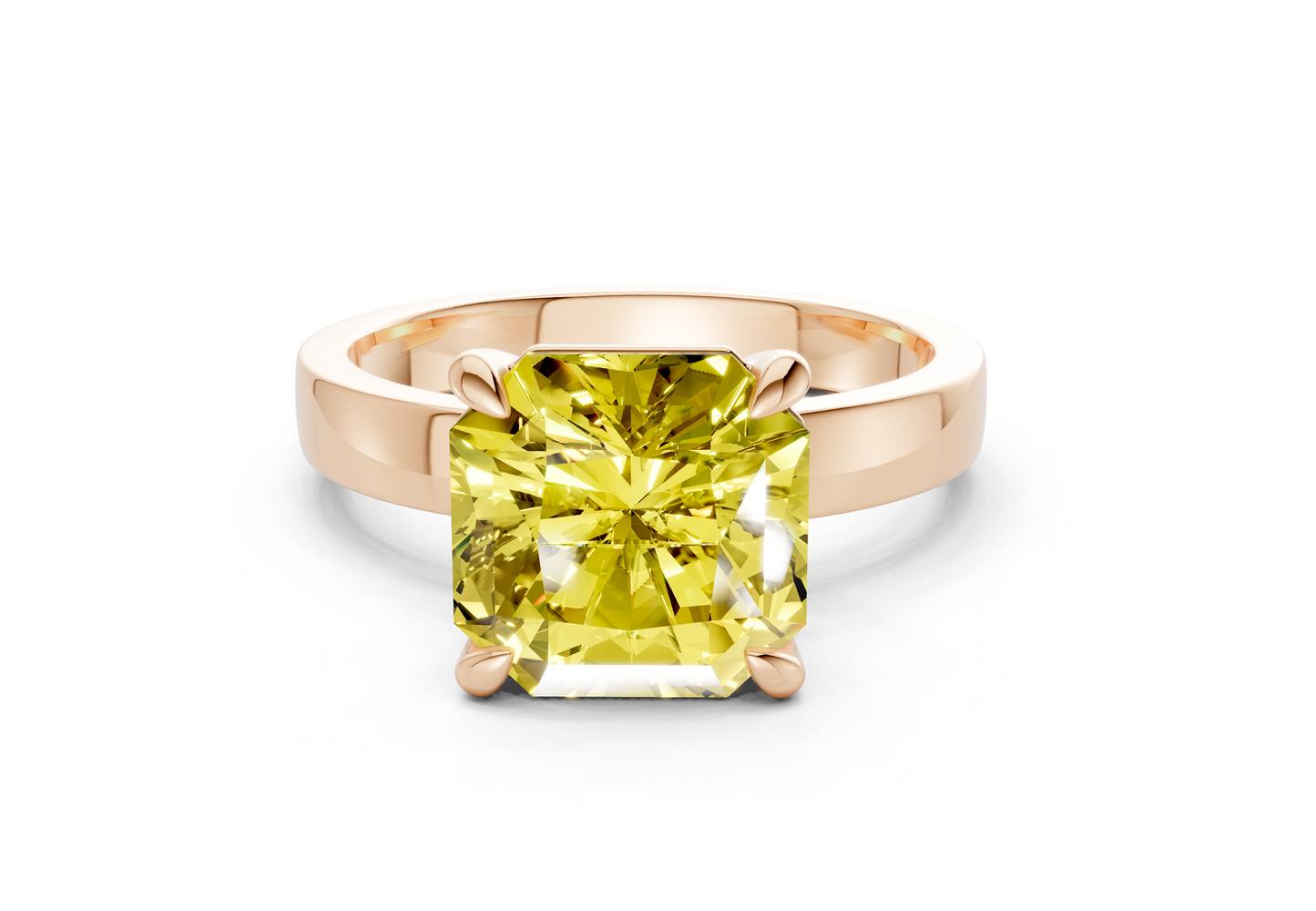 Aspen Yellow Diamond Solitaire Radiant Squareuare Cut 3mm Engagement Ring