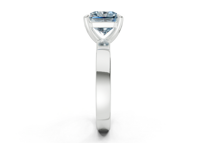 Aspen Blue Diamond Solitaire Radiant Squareuare Cut 3mm Engagement Ring