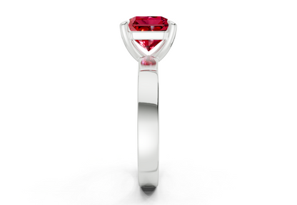 Aspen Ruby Gemstone Solitaire Radiant Squareuare Cut 3mm Engagement Ring